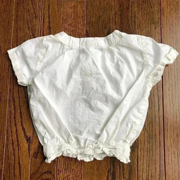 Janie and Jack Girls 18-24M 100% Cotton White Blouse w/Gold Accent Buttons - Picture 3 of 7